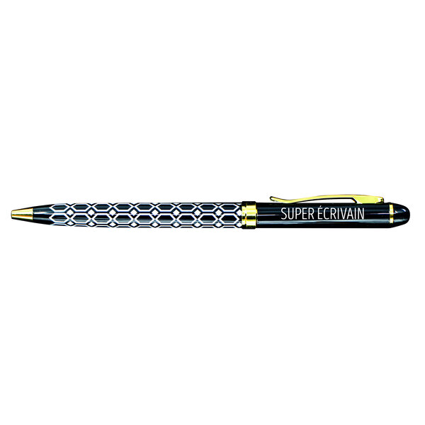 Stylo fin en métal laqué noir - Super écrivain