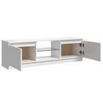 vidaXL Meuble TV avec lumières LED blanc brillant 120x30x35 5 cm