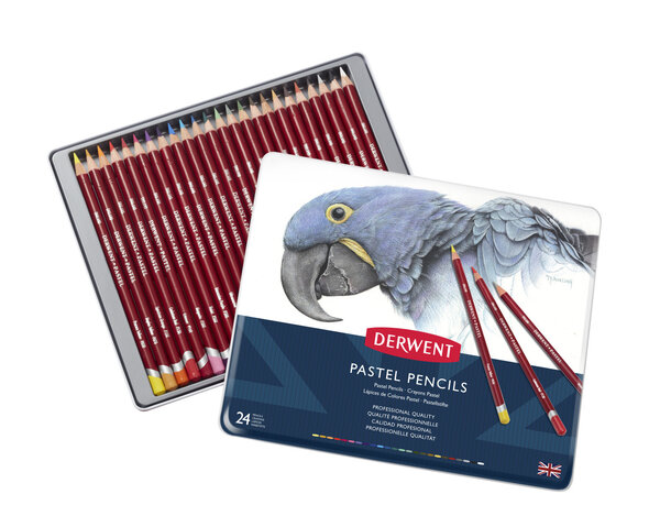 Crayon Pastel Derwent Boite métal 24 crayons