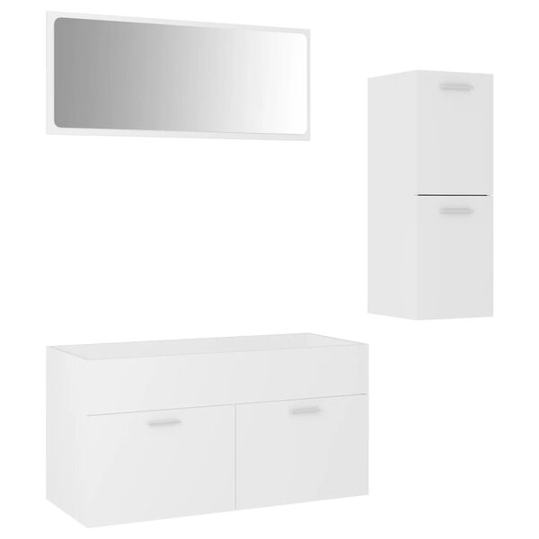 vidaXL Ensemble de meubles de salle de bain Blanc Aggloméré