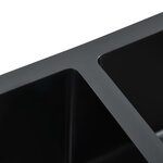 vidaXL Évier de cuisine fait à la main Noir Acier inoxydable