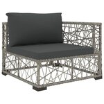 Salon de jardin meuble d'extérieur ensemble de mobilier 5 pièces avec coussins résine tressée gris 02_0016431