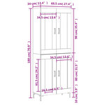 vidaXL Buffet haut Blanc 69 5x34x180 cm Bois d'ingénierie