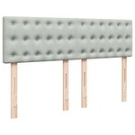vidaXL Sommier à lattes de lit et matelas Gris clair 160x200cm Velours