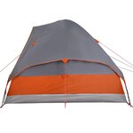 vidaXL Tente de camping à dôme 4 personnes gris et orange imperméable