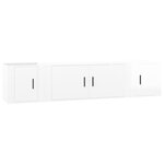 vidaXL Ensemble de meubles TV 3 Pièces Blanc brillant Bois d'ingénierie