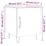 vidaXL Table de chevet blanc 40x40x50 cm bois d’ingénierie
