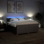vidaXL Sommier à lattes de lit avec matelas Taupe 200x200 cm Tissu