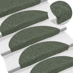 vidaXL Tapis d'escalier autocollants 15 Pièces Vert 56x17x3 cm Aiguilleté