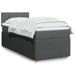 vidaXL Sommier à lattes de lit et matelas Gris foncé 90x190 cm Tissu