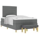 vidaXL Lit Box Spring avec Matelas & Banc Gris Foncé 120x200 cm Tissu