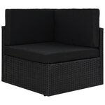 vidaXL Salon de jardin 4 Pièces avec coussins Noir Résine tressée