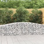 vidaXL Paniers à gabions arqués 2 Pièces 400x50x60/80 cm Fer galvanisé