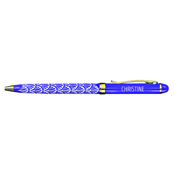Stylo fin en métal laqué violet - Christine