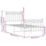 vidaXL Cadre de lit métal sans matelas avec pied de lit noir 75x190 cm
