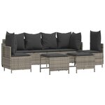 vidaXL Salon de jardin 5 Pièces avec coussins gris résine tressée