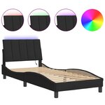 vidaXL Cadre de lit avec lumières LED noir 90x200 cm velours