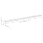 vidaXL Lit surélevé à gabion Acier galvanisé 360x30x10 cm