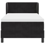 Lit à ressort vidaXL avec matelas noir 90x190 cm en velours