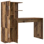 vidaXL Bureau avec rangement Bois ancien Bois d'ingénierie