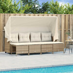 vidaXL Salon de jardin avec coussins 5 Pièces beige résine tressée