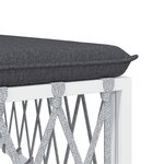 Salon de jardin meuble d'extérieur ensemble de mobilier avec coussins 5 pièces blanc acier 02_0018304