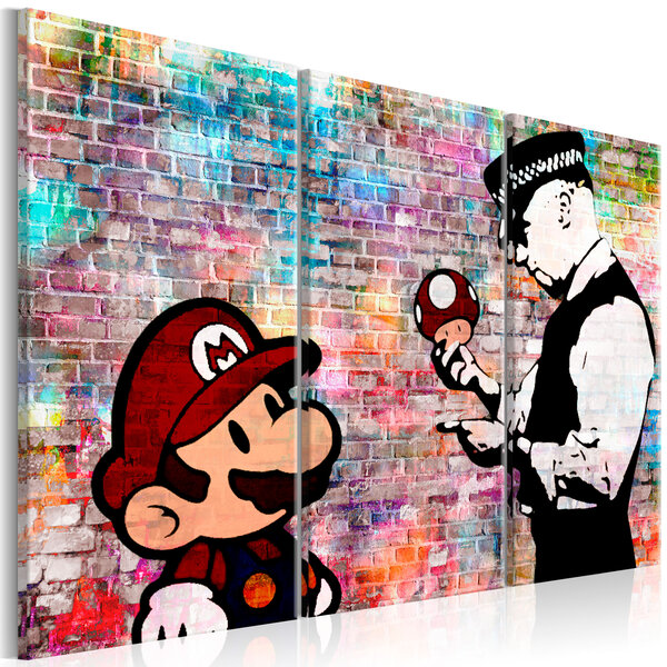 Tableau - rainbow brick (banksy) l x h en cm 120x80