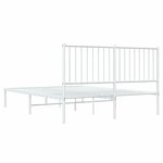 vidaXL Cadre de lit métal sans matelas et tête de lit blanc 140x200 cm