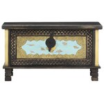 vidaXL Coffre de rangement Noir 80x40x45 cm Bois de manguier massif