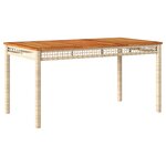vidaXL Ensemble à manger de jardin et coussins 7 Pièces beige poly rotin