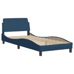 vidaXL Cadre de lit avec tête de lit Bleu 90x200 cm Tissu