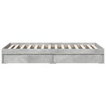 vidaXL Cadre de lit avec tiroirs sans matelas gris béton 90x200 cm