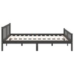 vidaXL Cadre de lit sans matelas gris bois massif