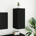 vidaXL Meuble TV mural avec lumières LED noir 30 5x35x70 cm