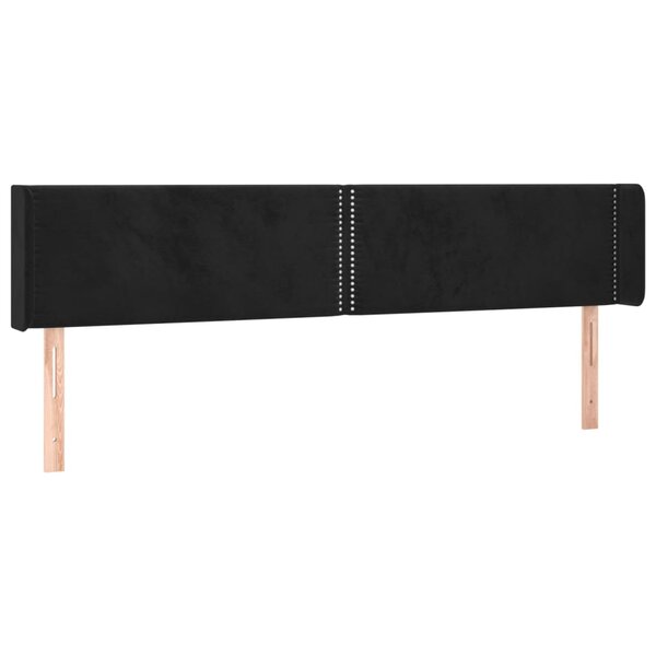 vidaXL Tête de lit avec oreilles Noir 183x16x78/88 cm Velours