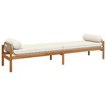 vidaXL Banc de jardin avec coussin beige résine tressée acacia