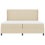Lit à ressort avec matelas et LED crème 200x200 cm en tissu