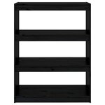 vidaXL Bibliothèque/Séparateur de pièce Noir 80x30x103 5 cm Pin massif