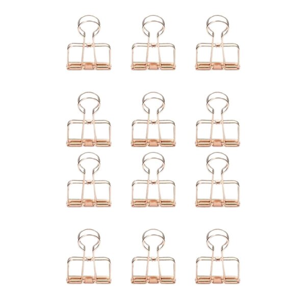 12 pinces double-clip cuivrées