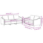 vidaXL Ensemble de canapés 2 Pièces avec coussins Noir Tissu