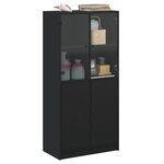 vidaXL Buffet haut avec portes noir 68x37x142 cm bois d'ingénierie