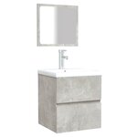 vidaXL Armoire de bain avec miroir gris béton bois d'ingénierie