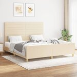 vidaXL Cadre de lit avec tête de lit Crème 160 x 200 cm Tissu