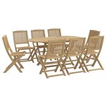 vidaXL Ensemble à manger de jardin 9 Pièces bois d'acacia solide
