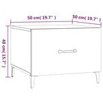 vidaXL Tables basses avec pieds métal 2 Pièces Blanc brillant 50x50x40 cm