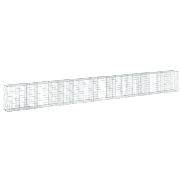 vidaXL Panier gabion avec couvercle 900x50x100 cm fer galvanisé