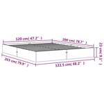 vidaXL Cadre de lit sans matelas cire marron 120x200cm bois pin massif