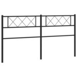 vidaXL Tête de lit métal noir 200 cm