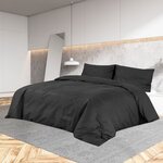 vidaXL Ensemble de housse de couette Noir 140x200 cm Coton
