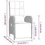 vidaXL Ensemble à manger de jardin et coussins 7 Pièces gris rotin